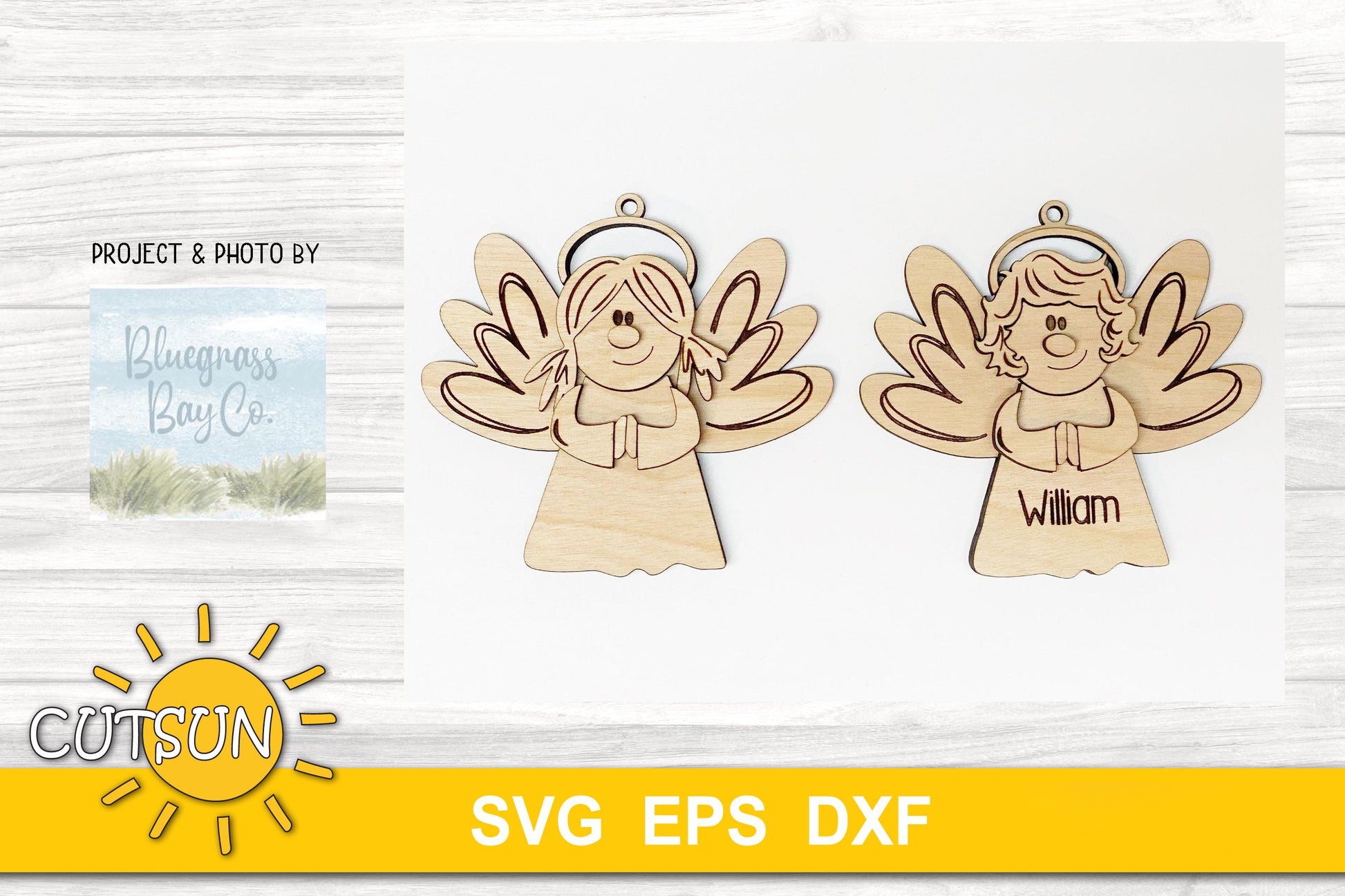 Angels Christmas ornaments SVG