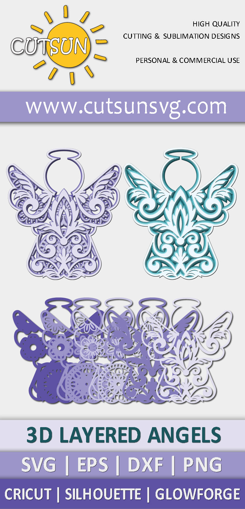 3D Layered Angel SVG