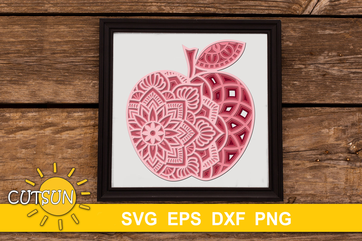 3D Layered Apple mandala SVG