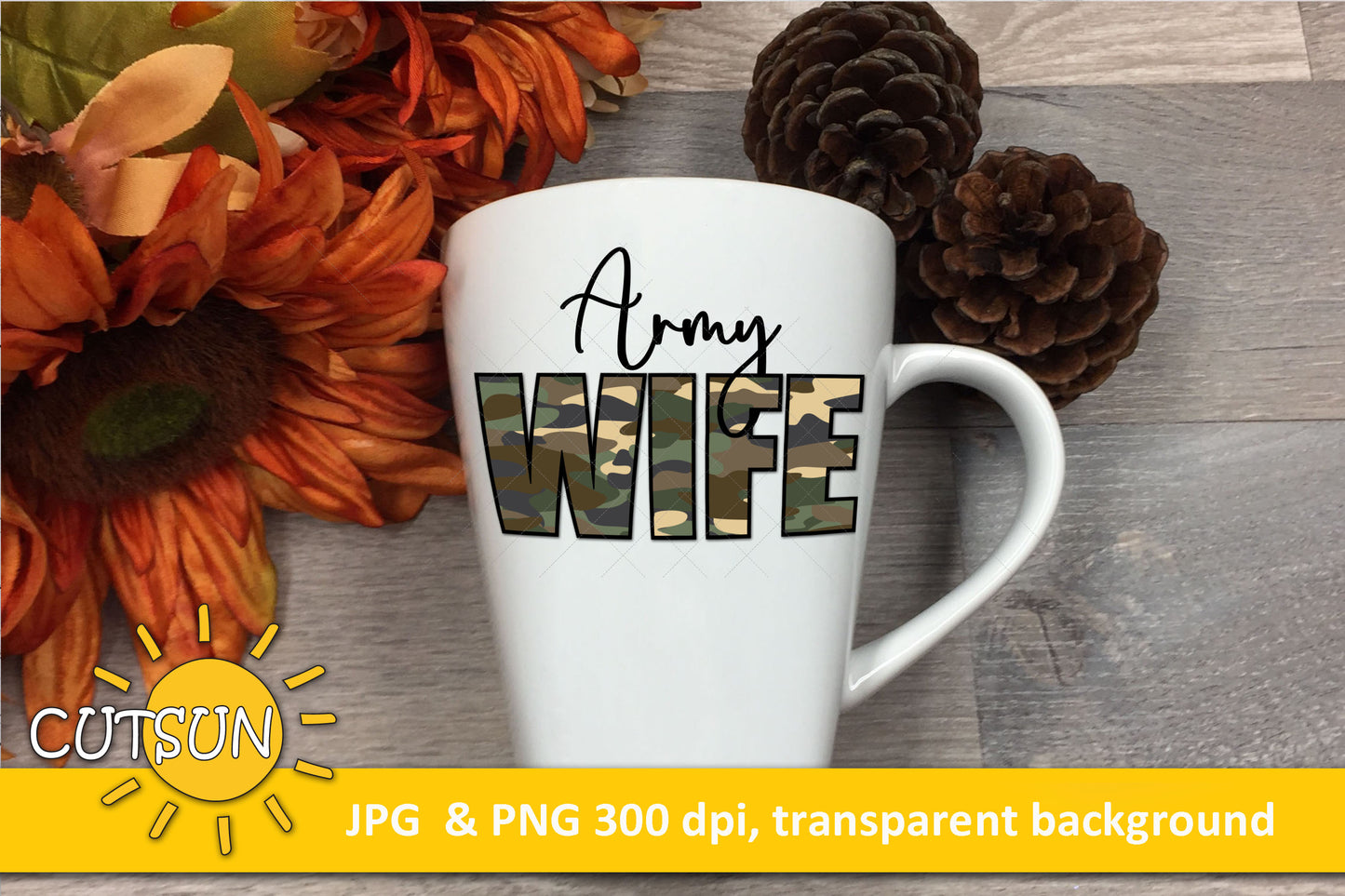 Army wife sublimation design