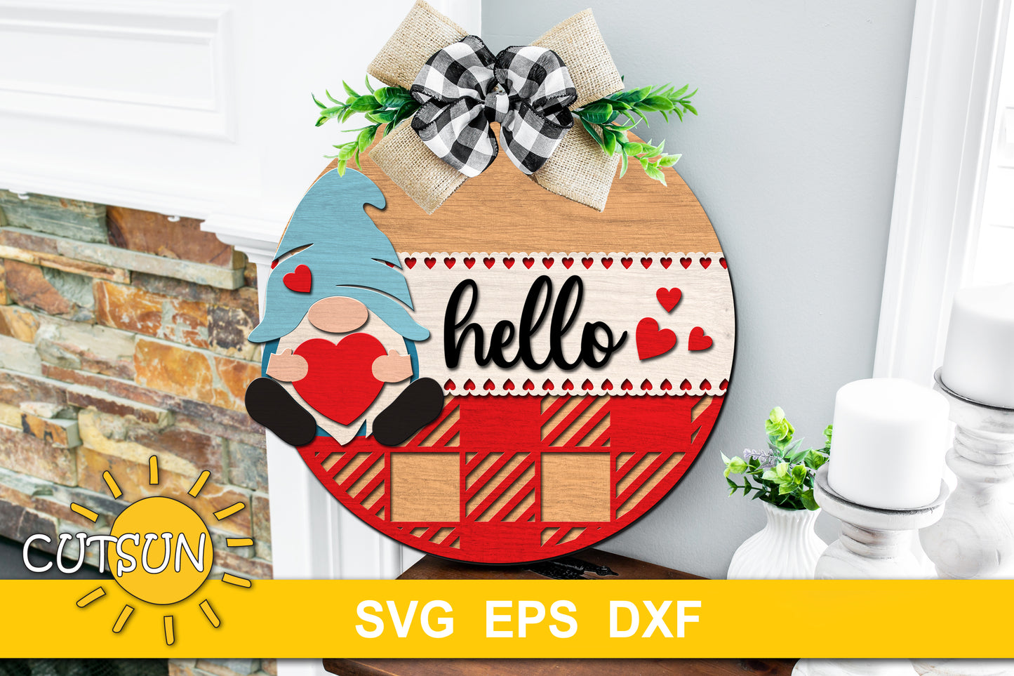 Valentines day door hanger svg