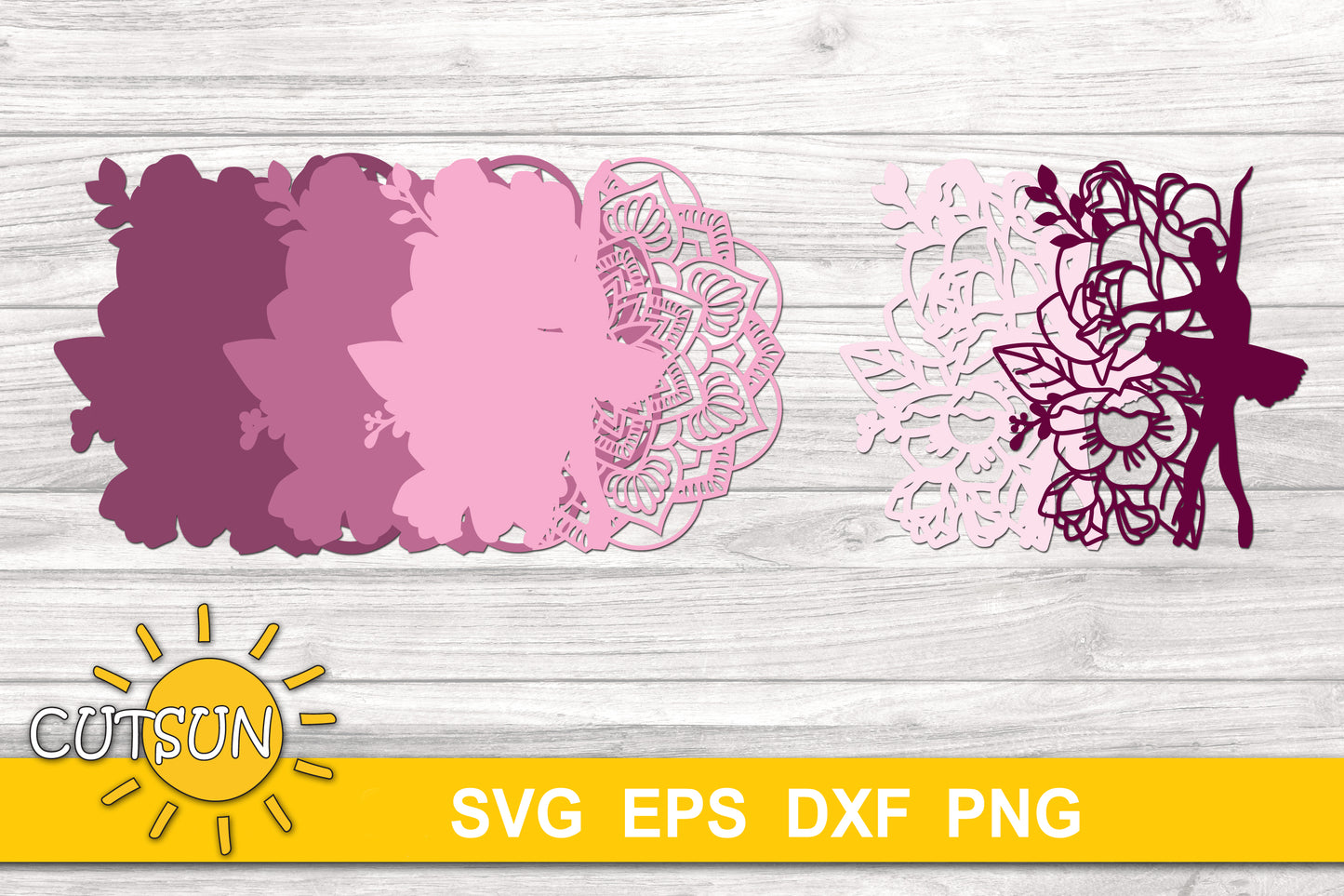 3D Layered Ballerina SVG