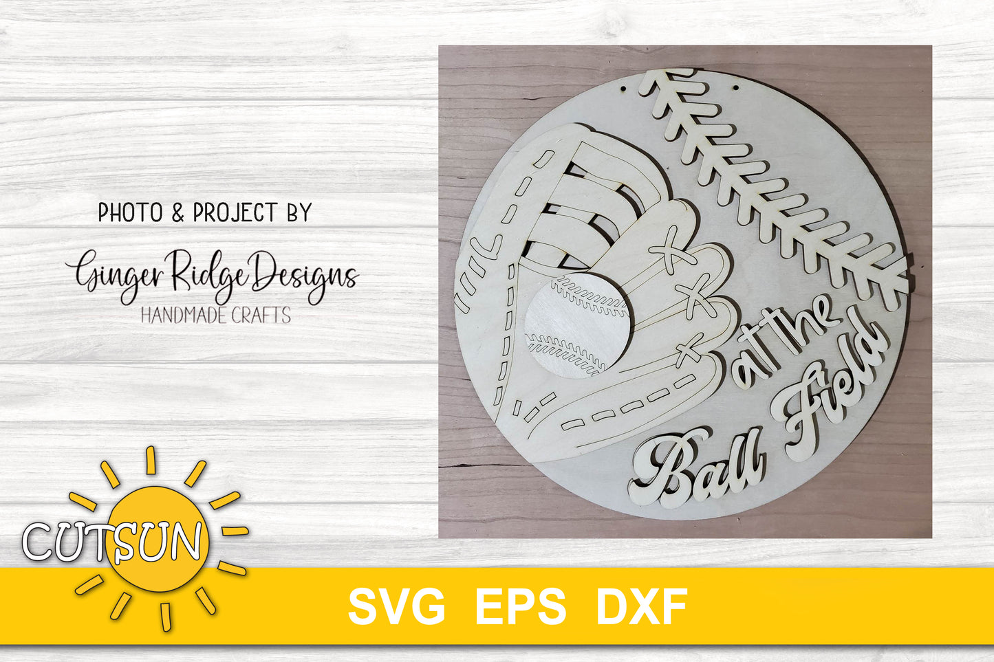 Baseball door hanger SVG