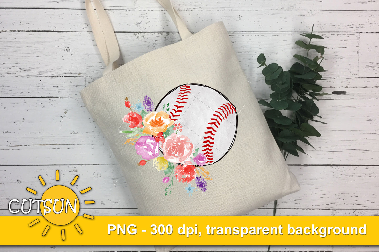 Floral Baseball sublimation design