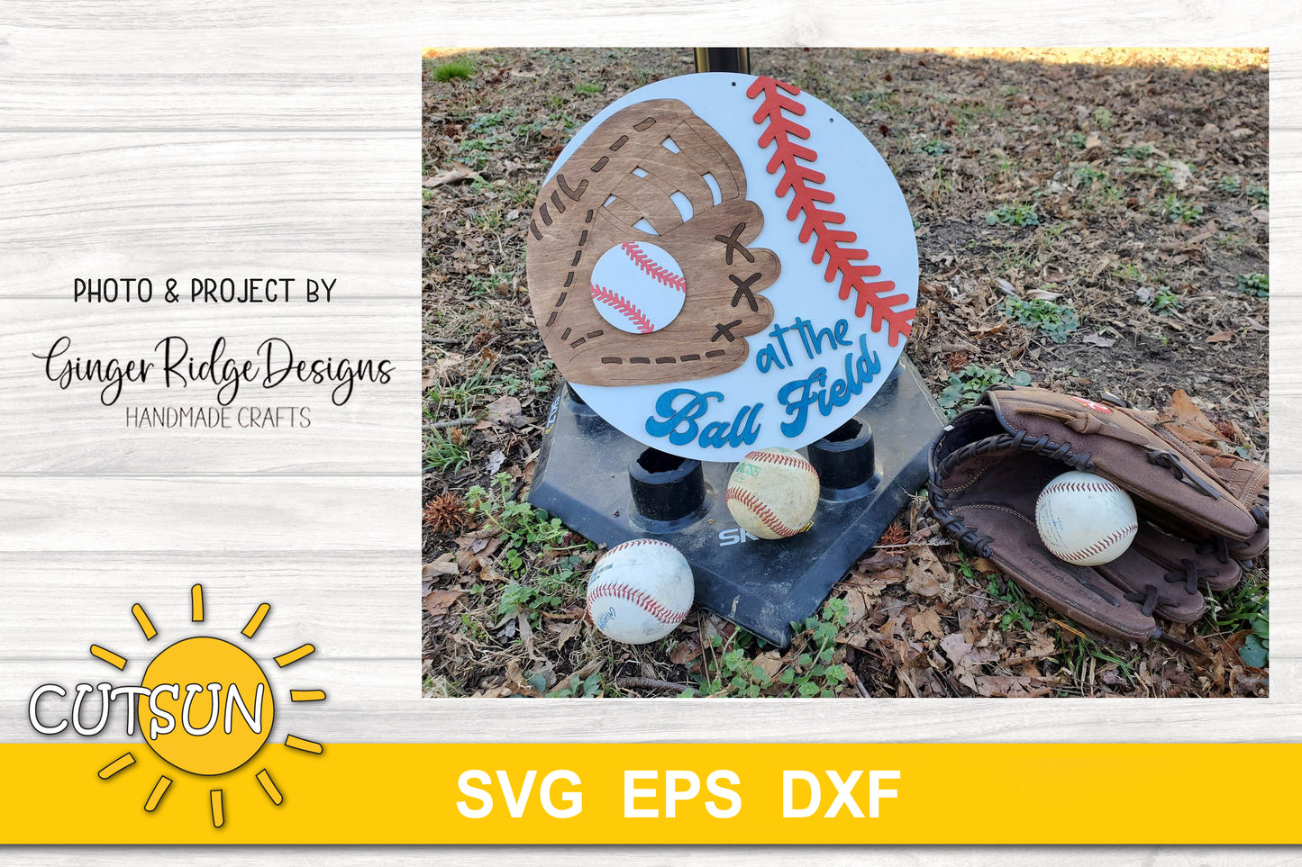 Baseball door hanger SVG