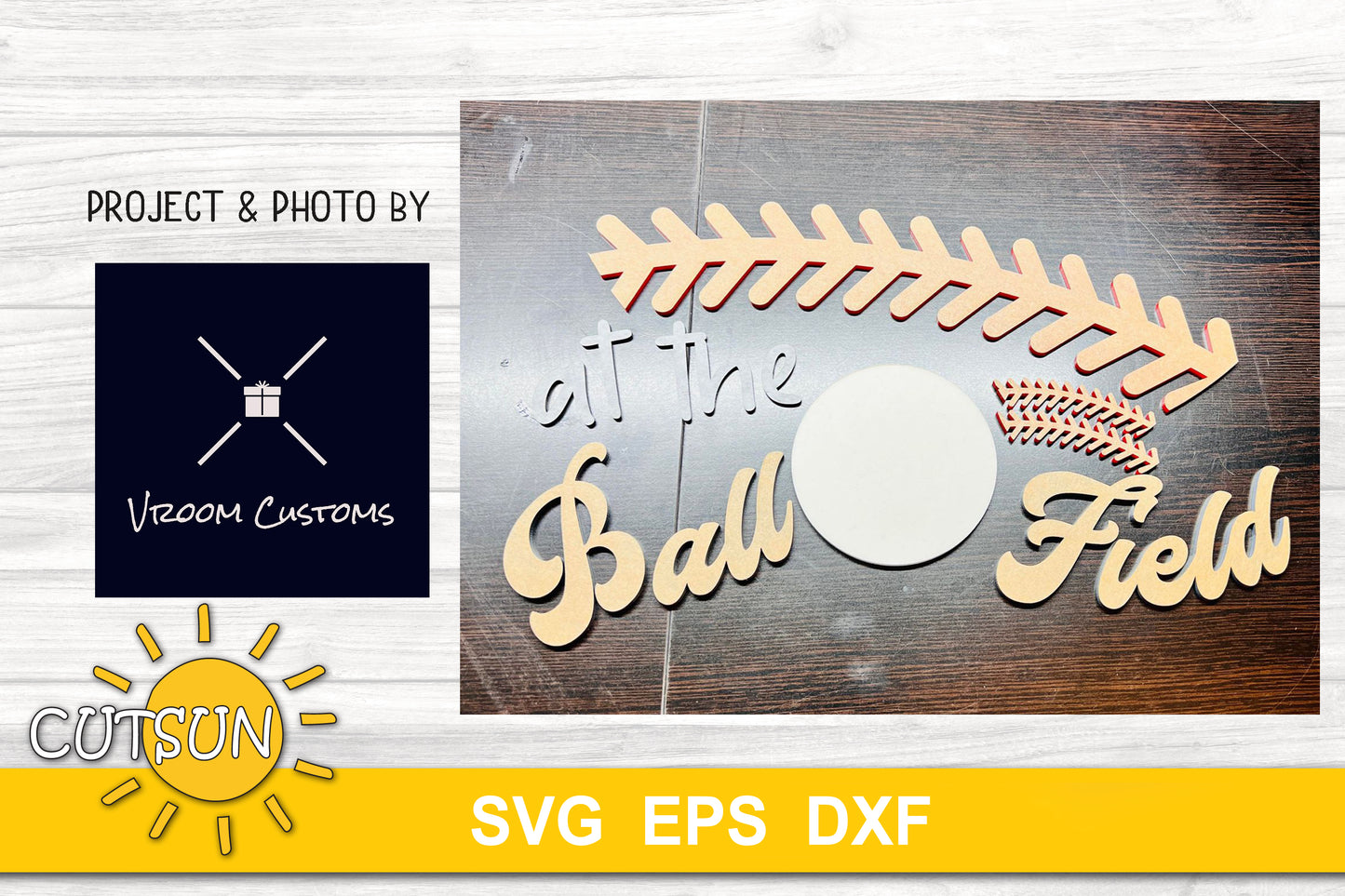 Baseball door hanger SVG