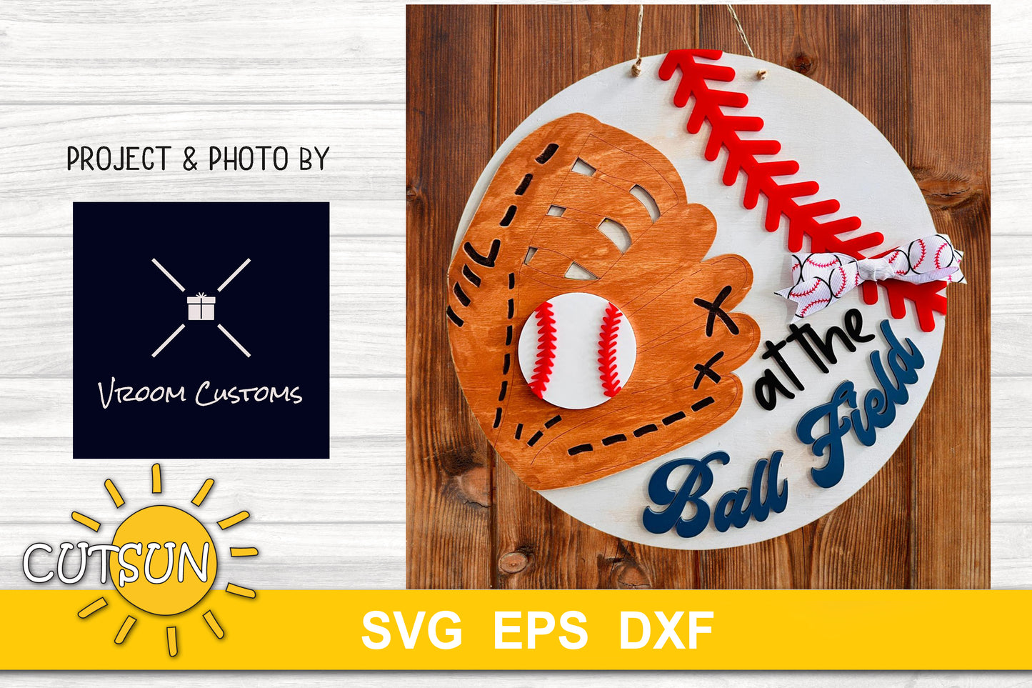 Baseball door hanger SVG