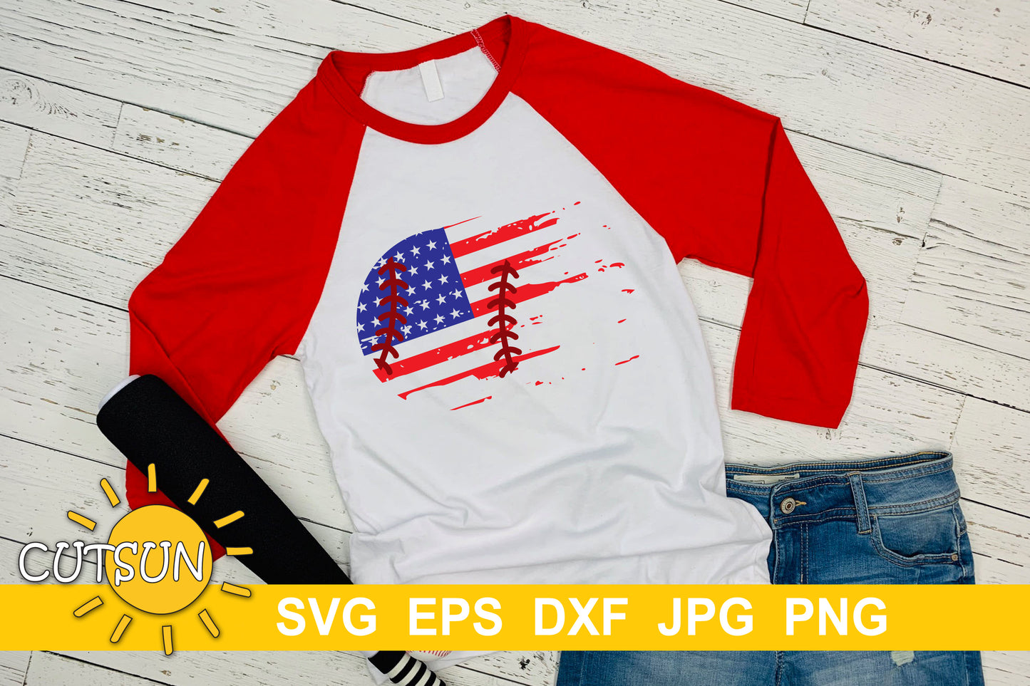 Distressed Baseball SVG