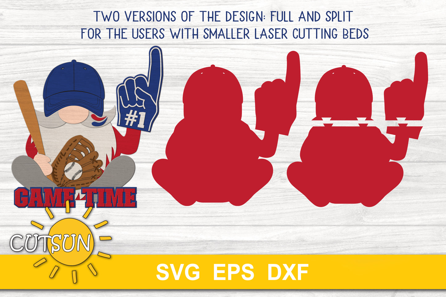 Baseball gnome Door hanger SVG