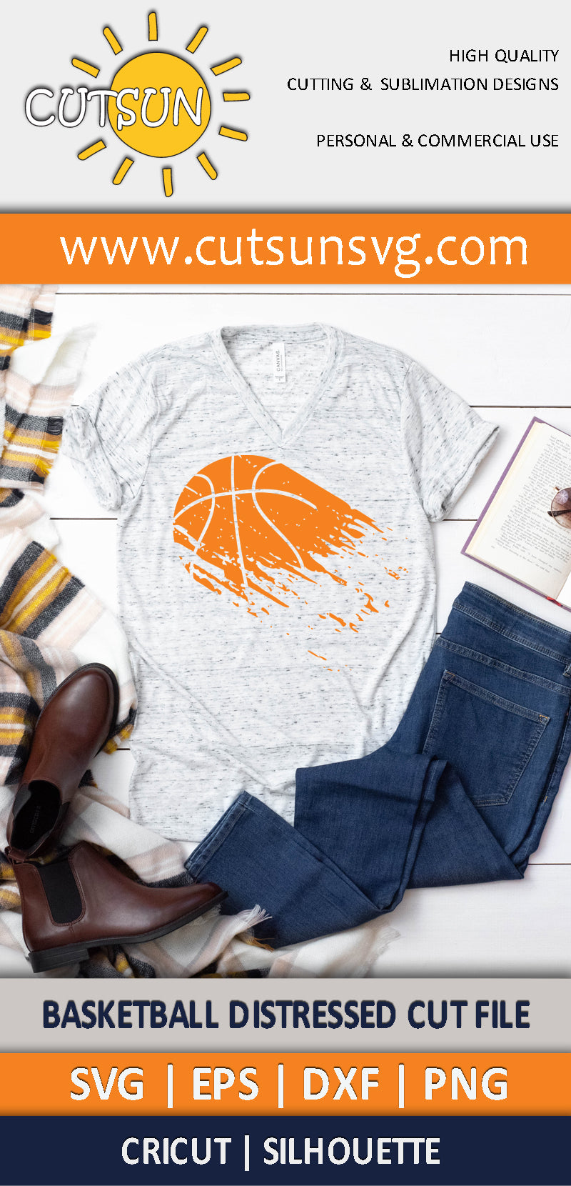 Basketball Distressed SVG