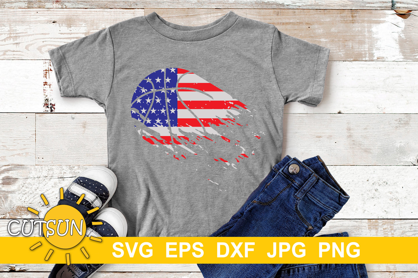 Patriotic Basketball SVG | Basketball Distressed SVG