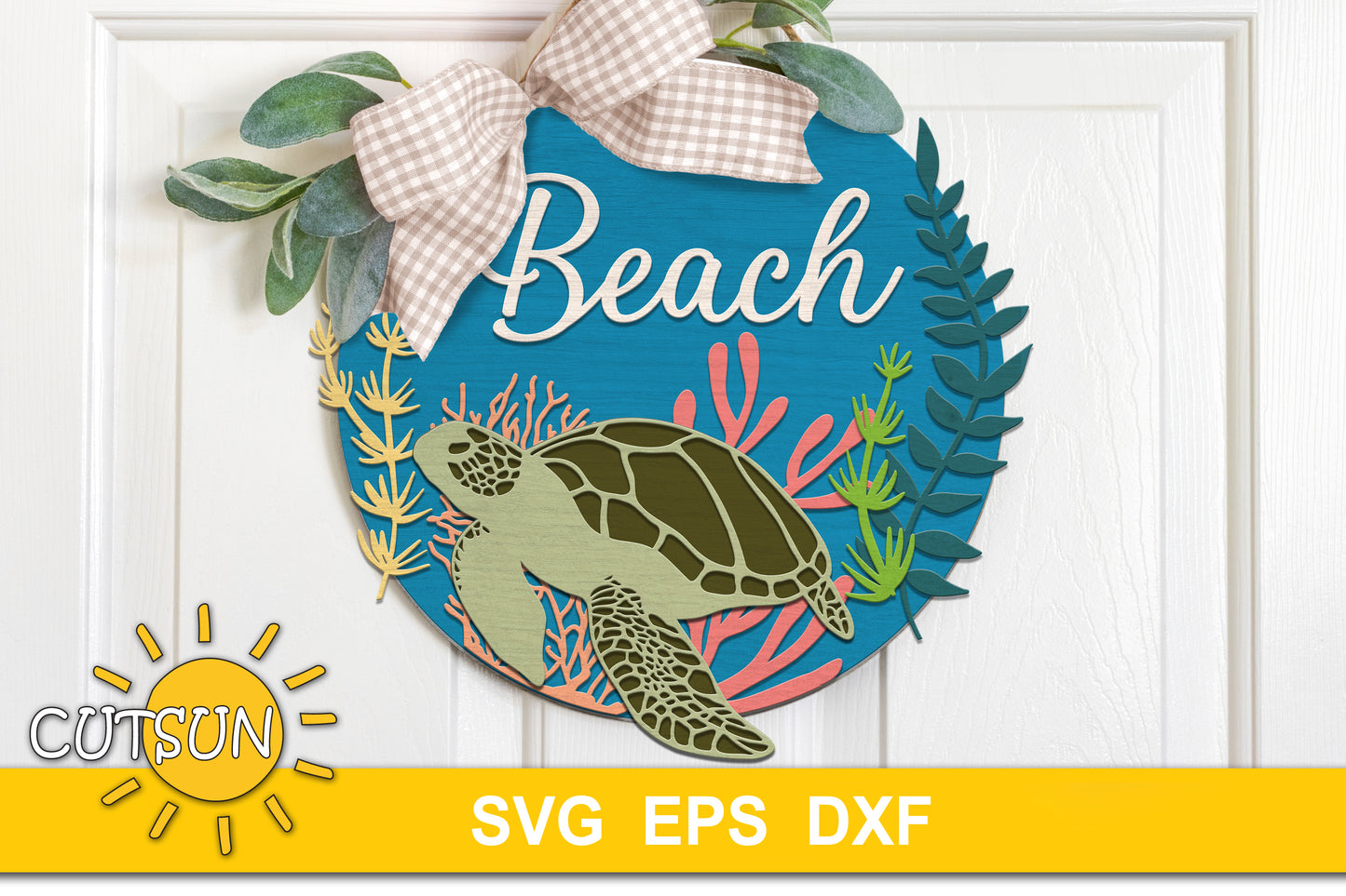 Sea turtle door hanger SVG
