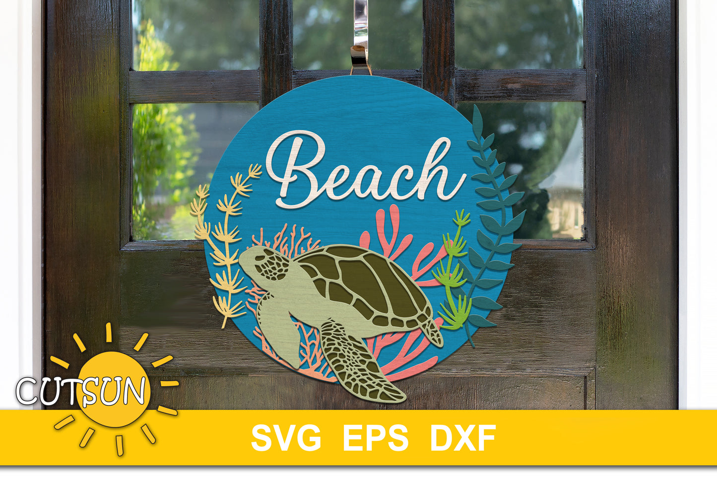 Sea turtle door hanger SVG