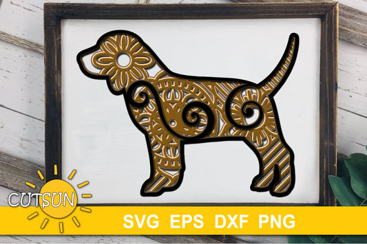 3D Layered Beagle SVG