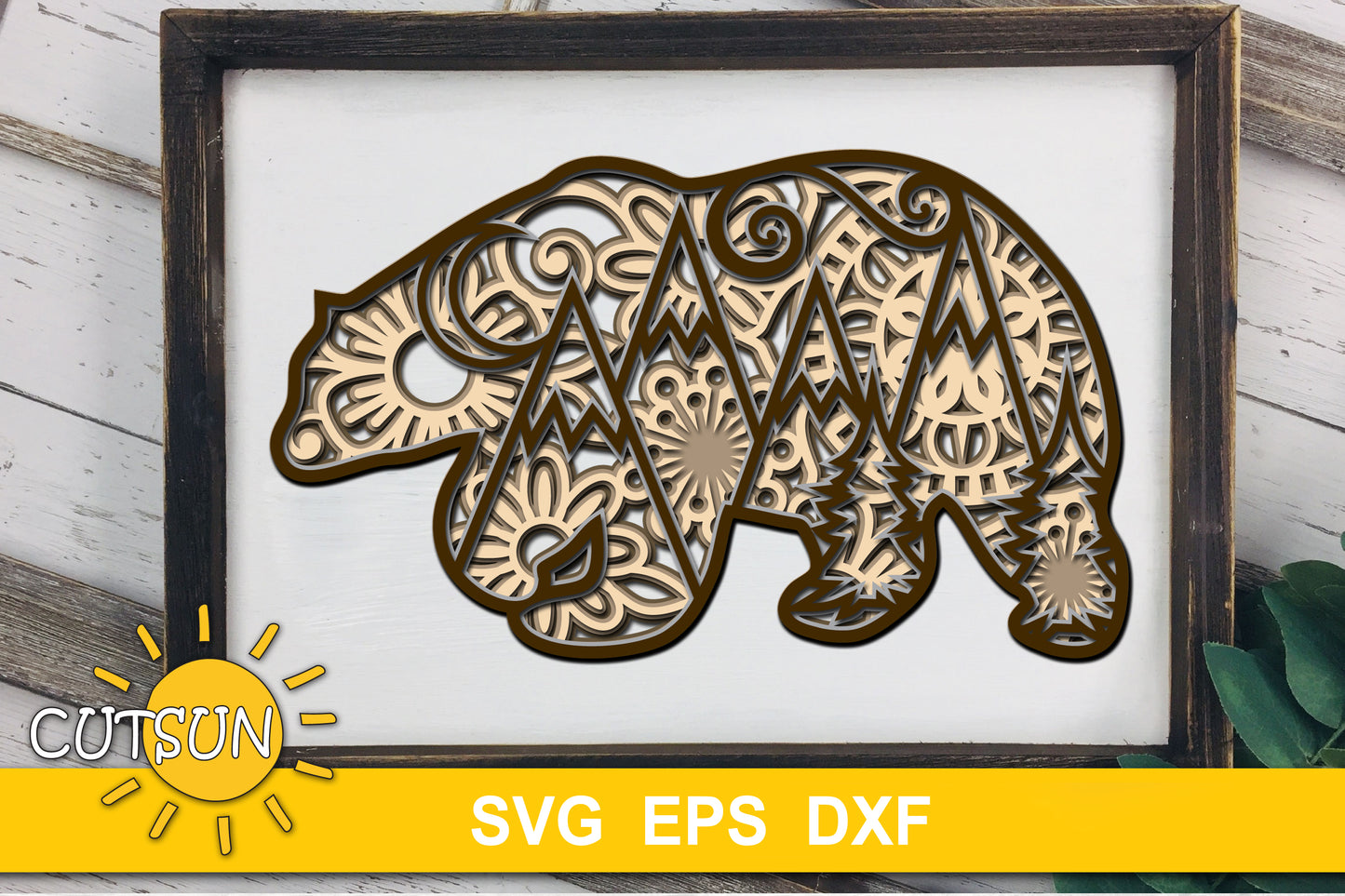 3D Bear layered cut file - 5 layers