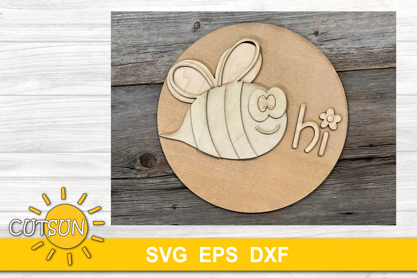 Bee hi door hanger SVG