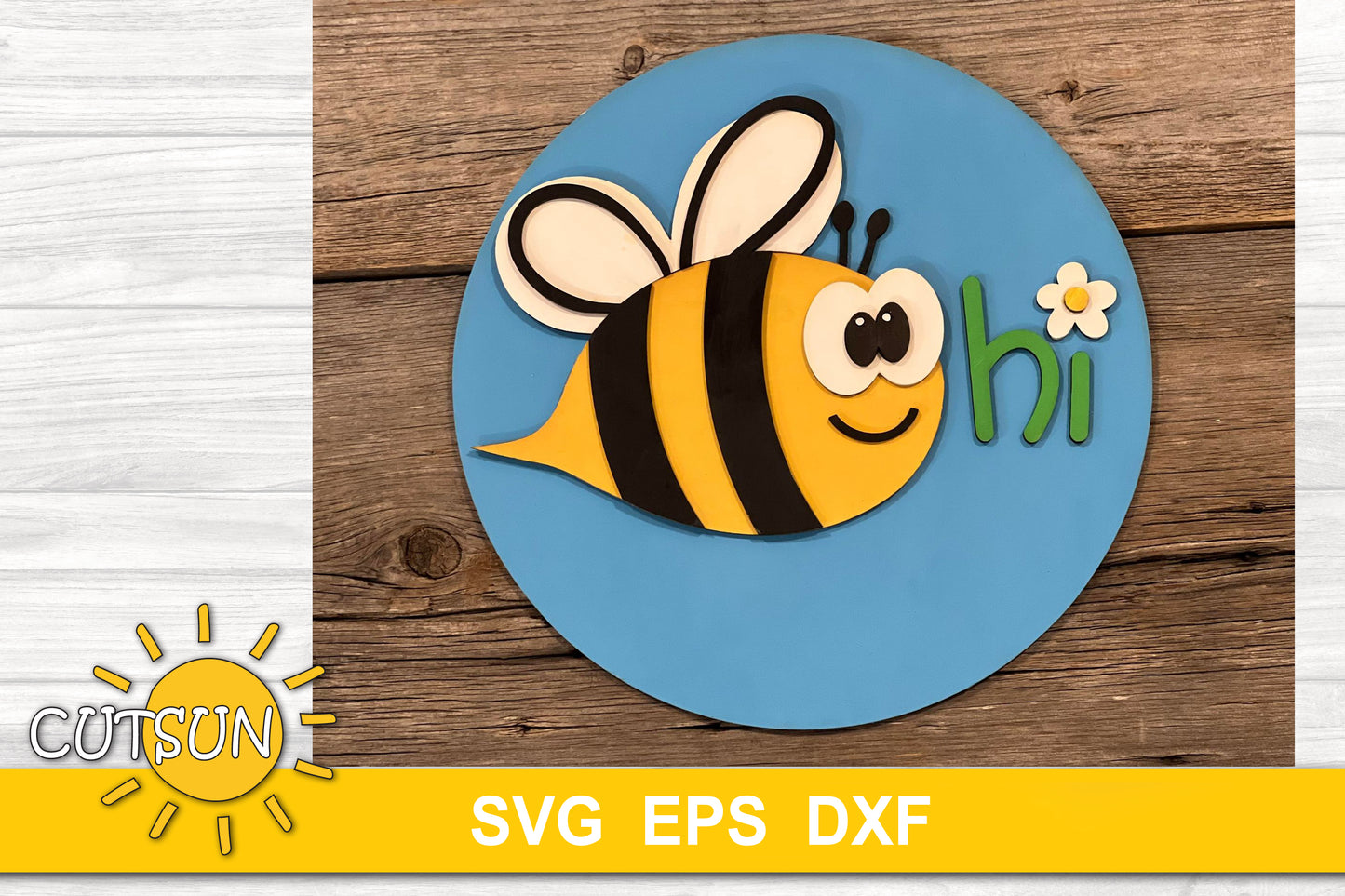Bee hi door hanger SVG