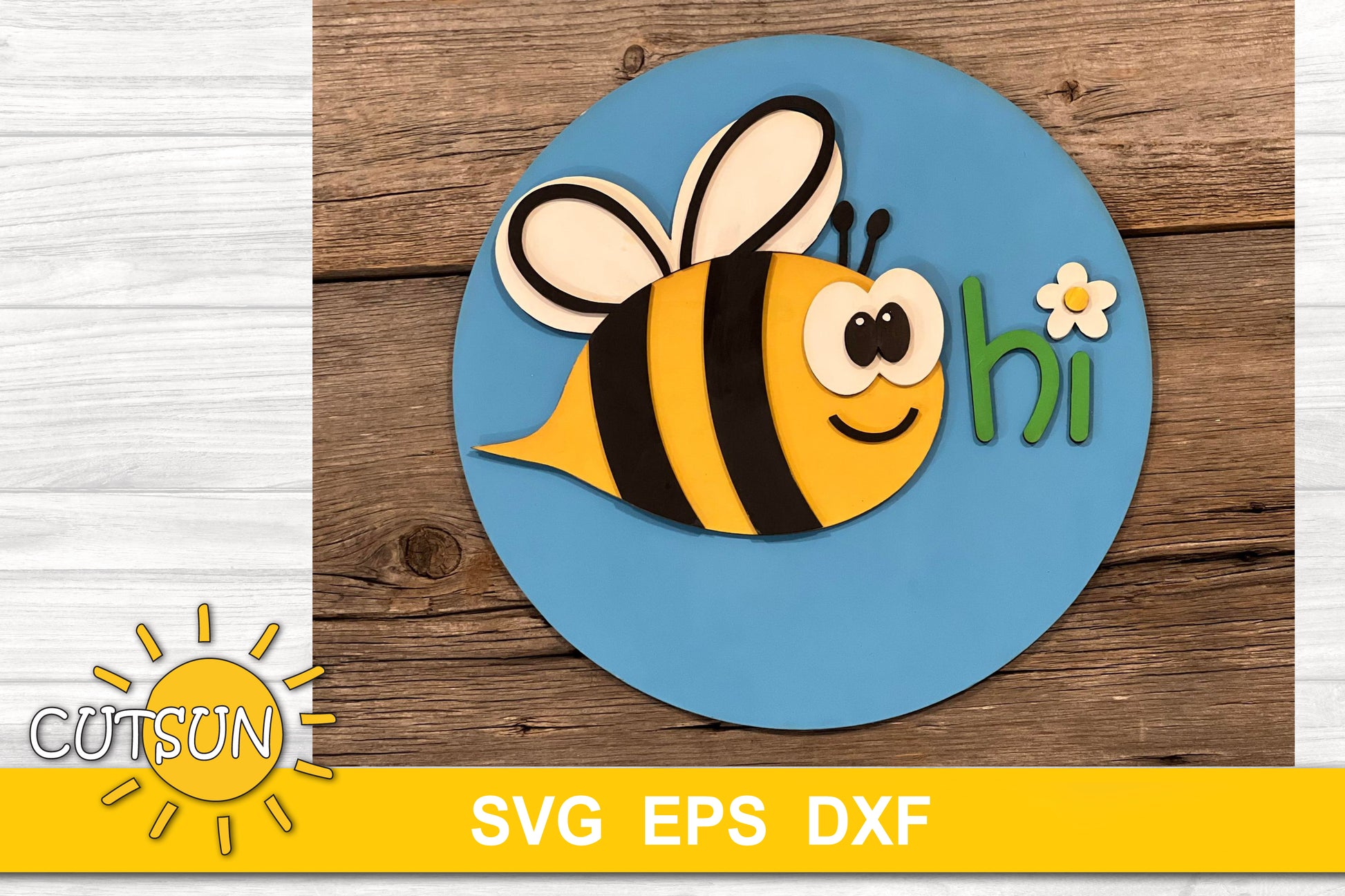 Bee hi door hanger SVG