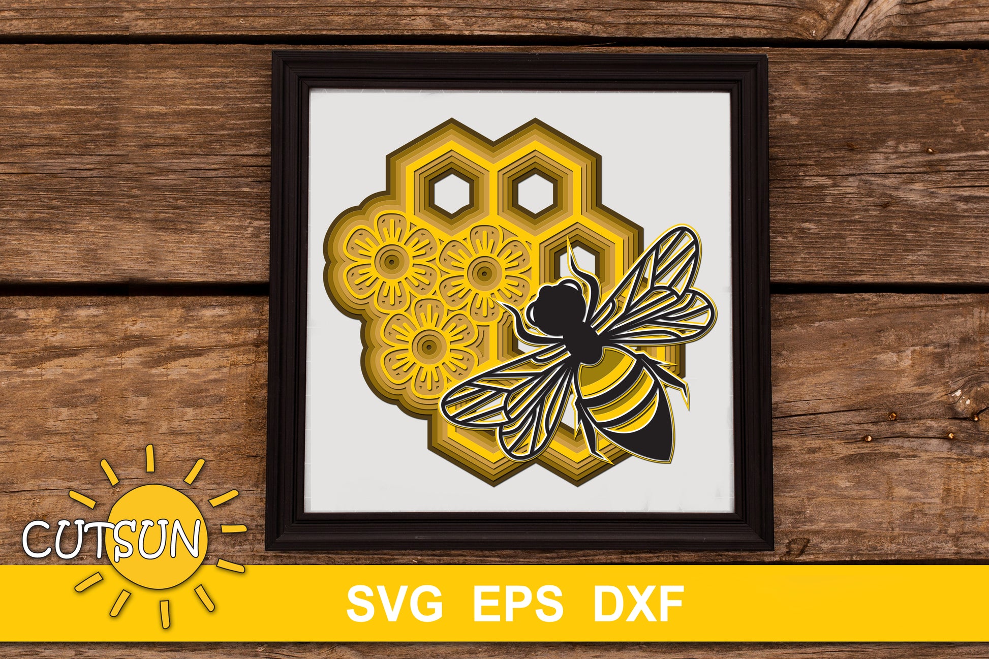 3D layered Bee SVG