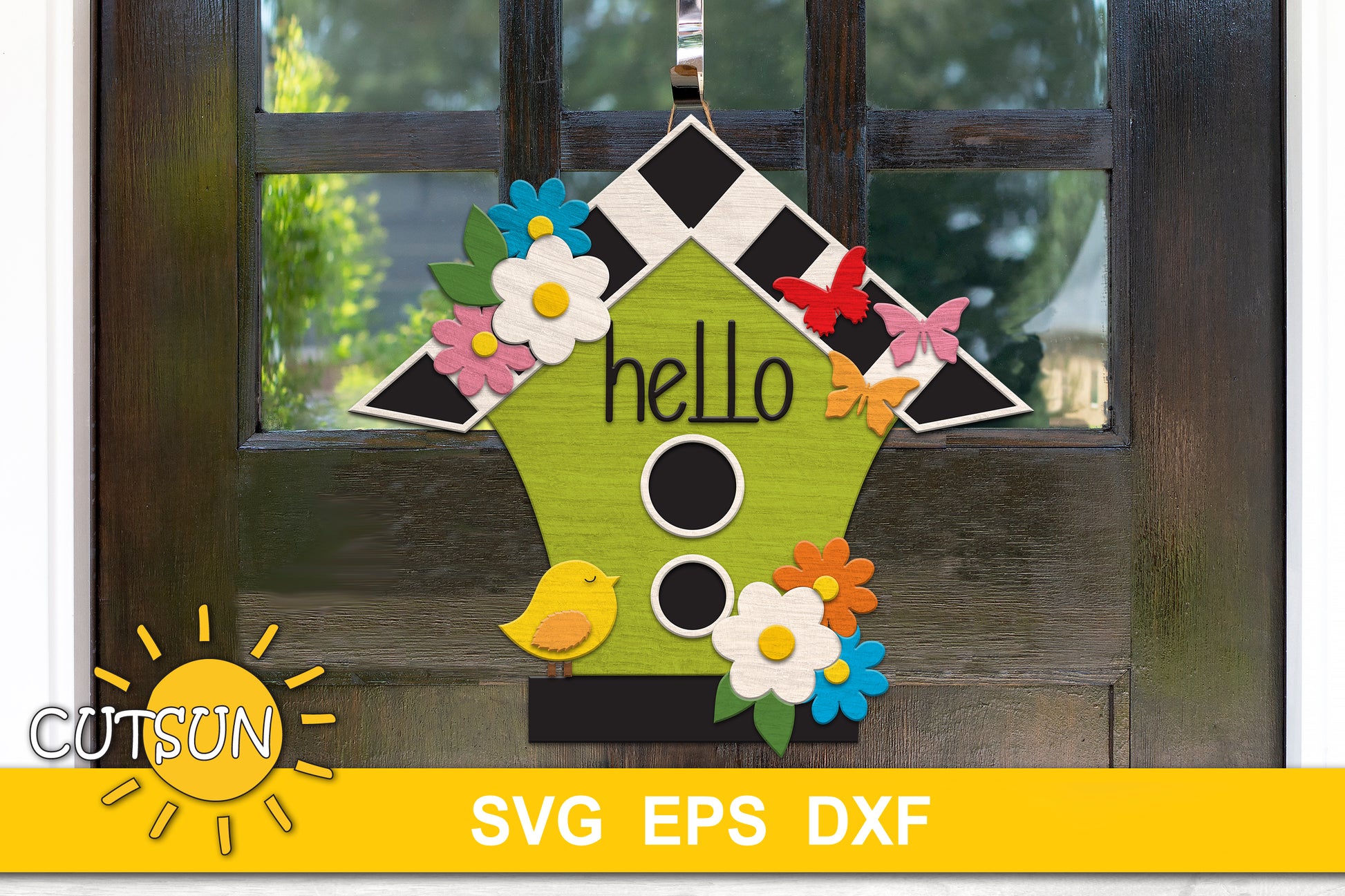 Birdhouse Door hanger SVG | Spring Door hanger SVG