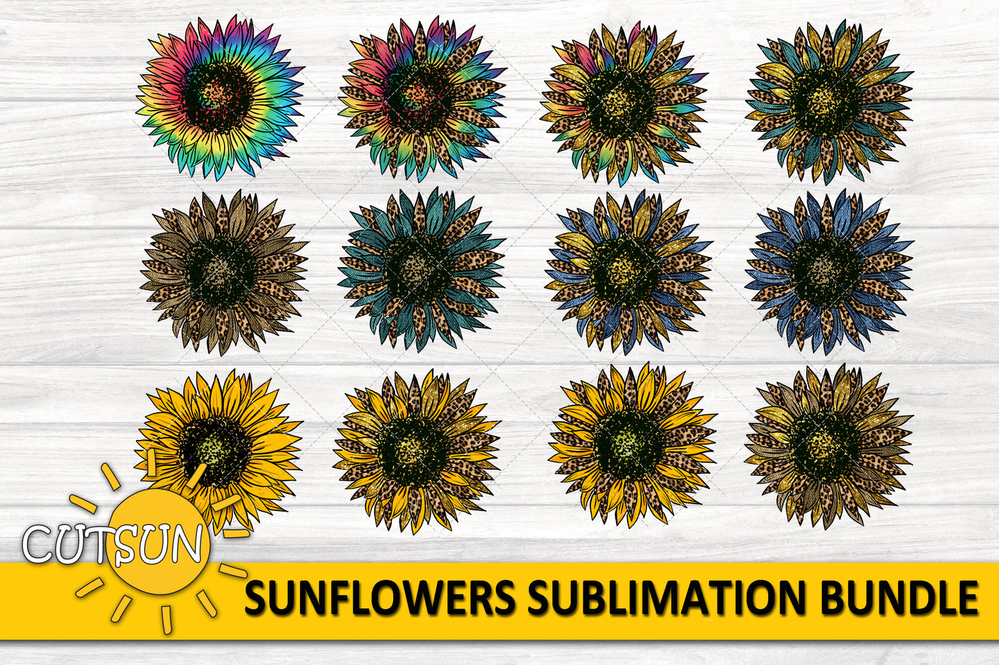 Sunflower Sublimation design bundle of 12