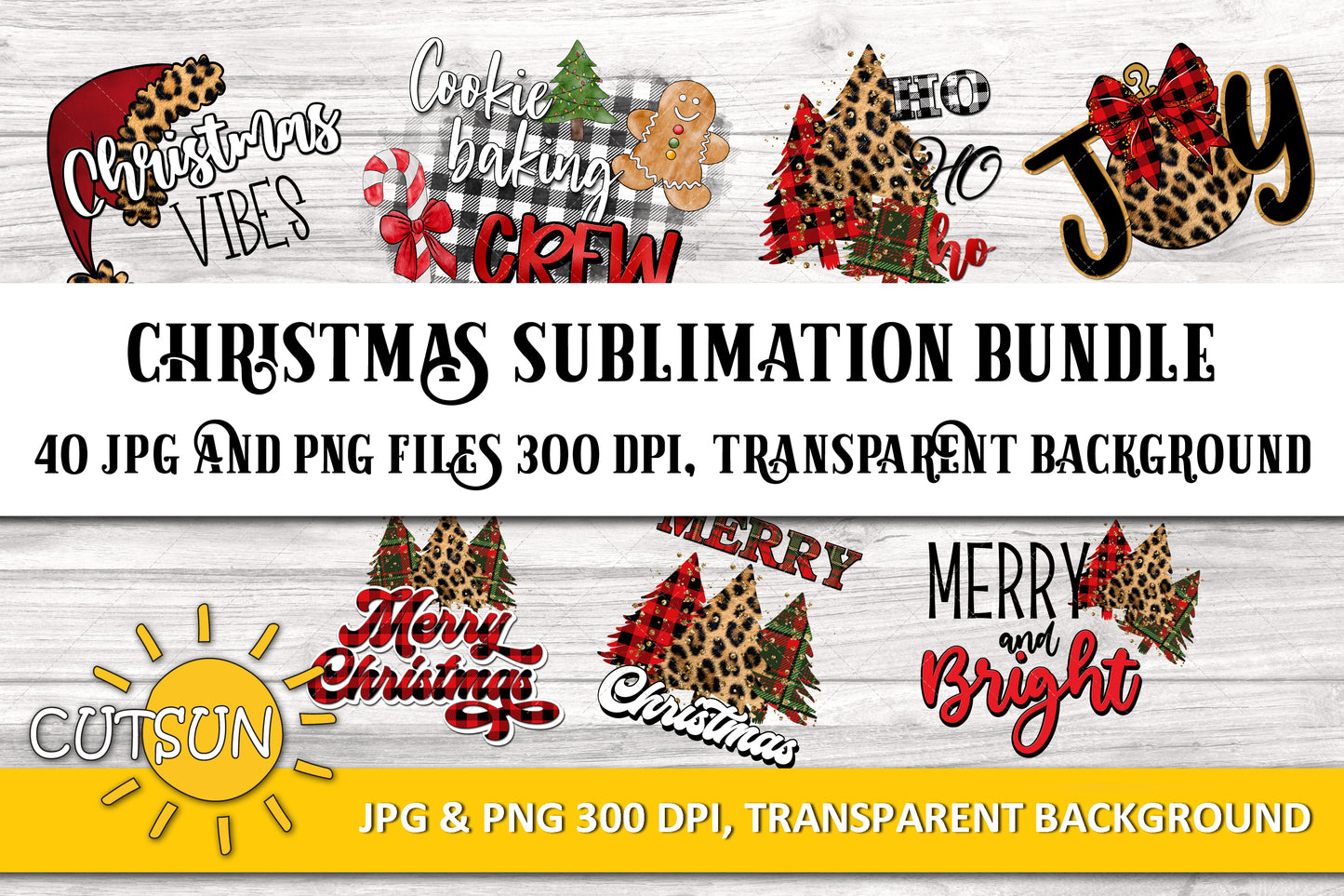 Christmas Sublimation Bundle 40 PNG files