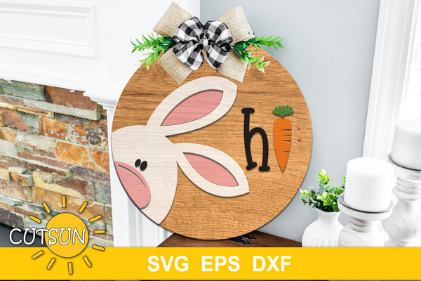 Easter Bunny Door Hanger | Easter Bunny Hi door hanger SVG