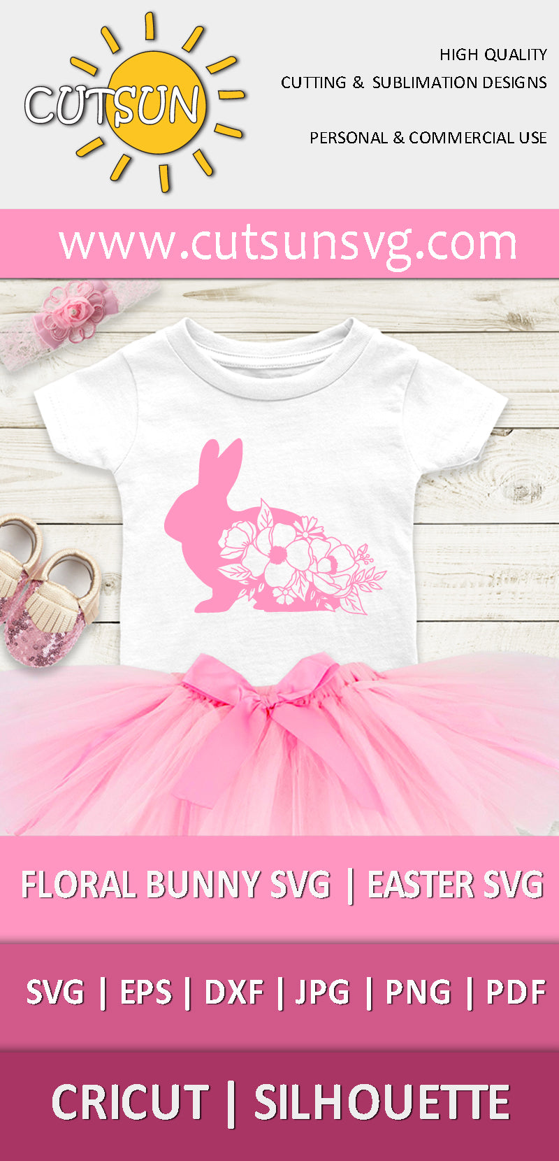 Floral Bunny SVG