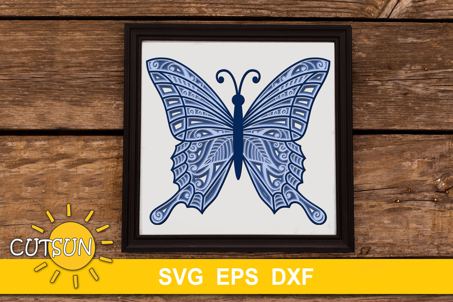 3D Layered Butterfly SVG