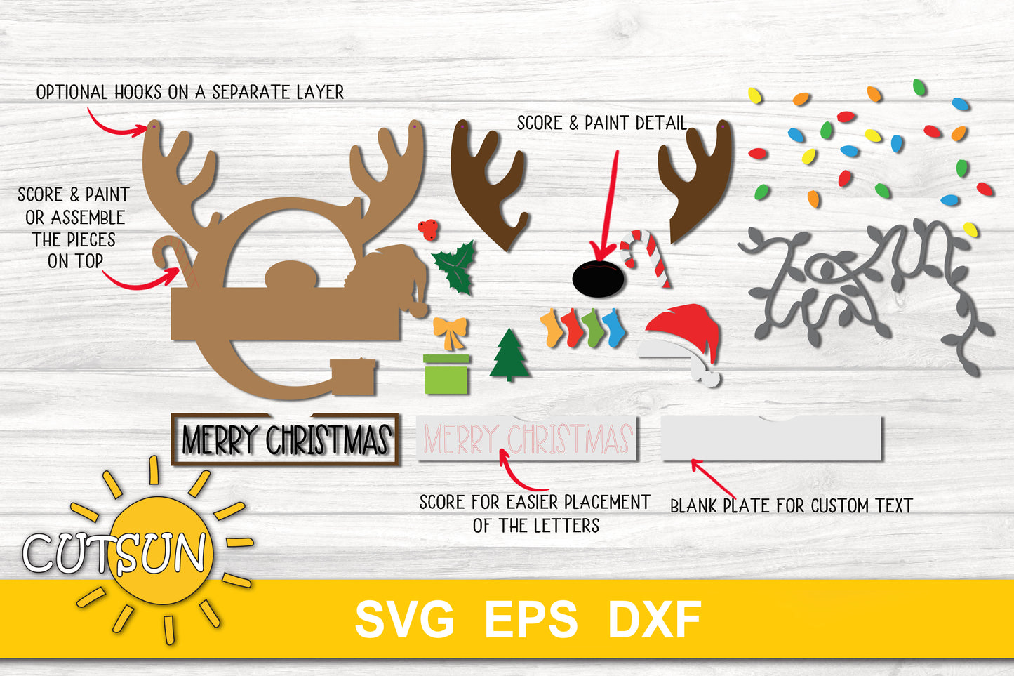 Letter C Christmas monogram door hanger SVG