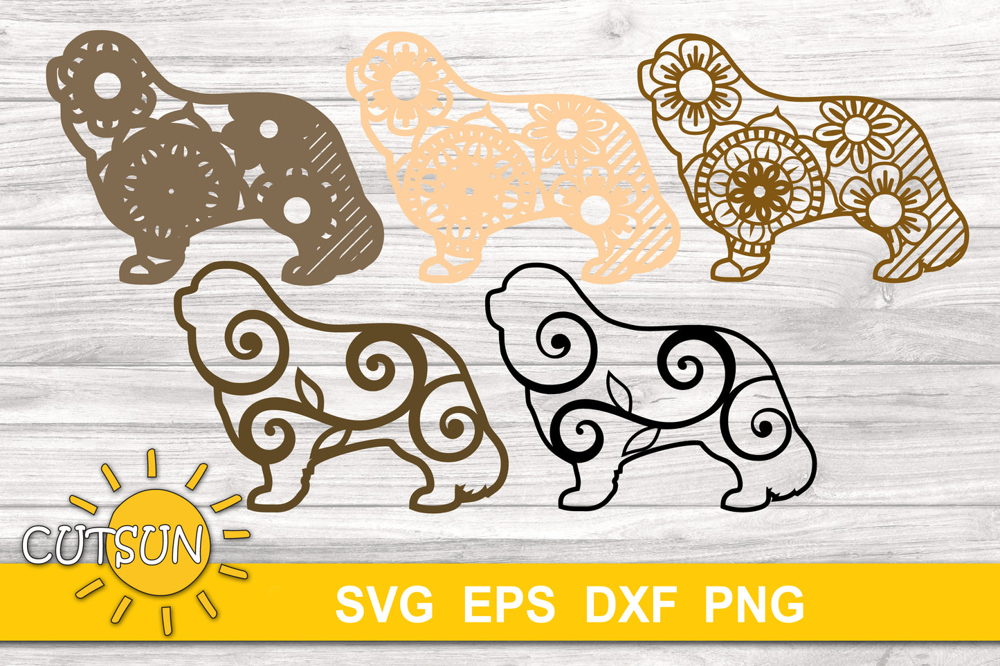 3D Layered Cavalier King Charles Spaniel SVG