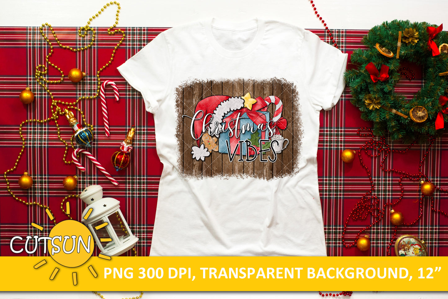 Christmas vibes sublimation design