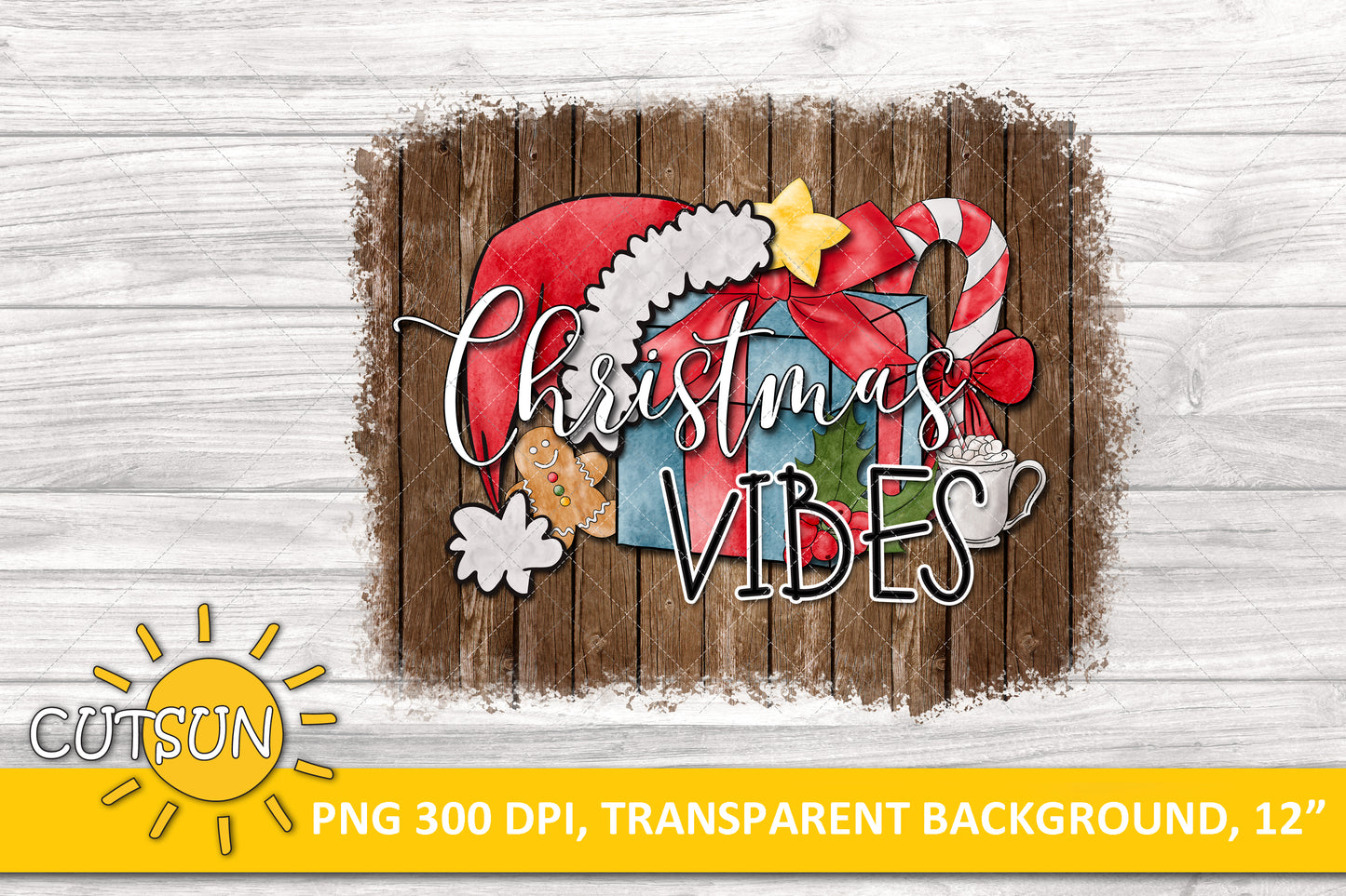 Christmas vibes sublimation design