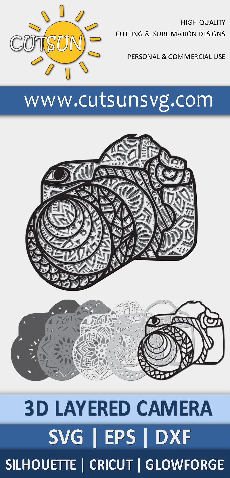 3D Layered Photo Camera SVG