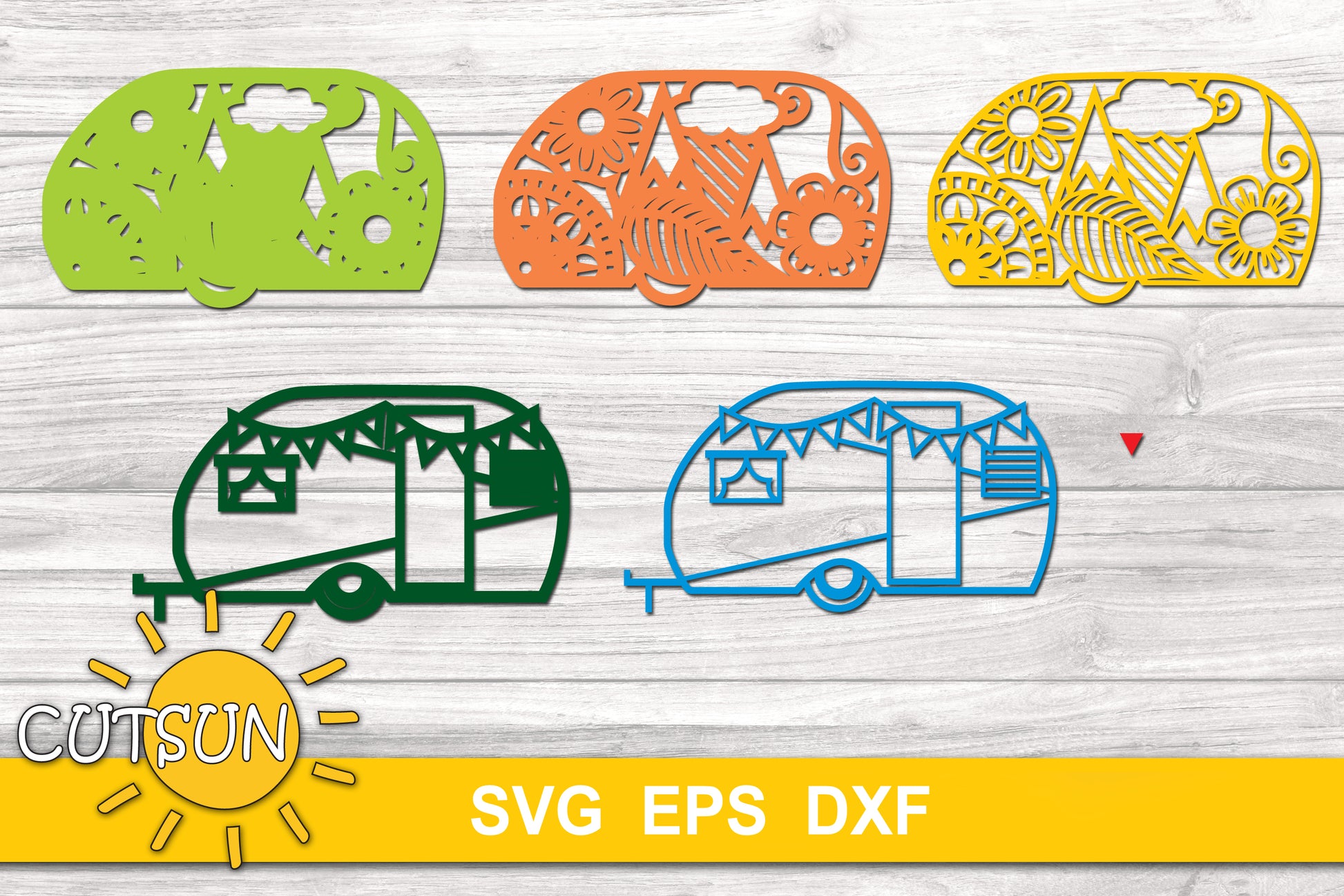 3D layered camper svg