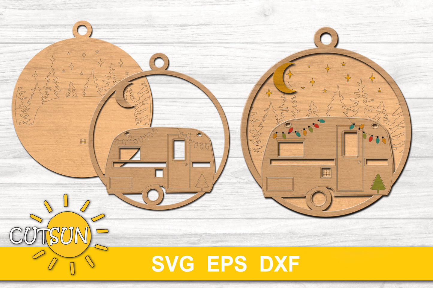 Camping Christmas ornaments svg bundle