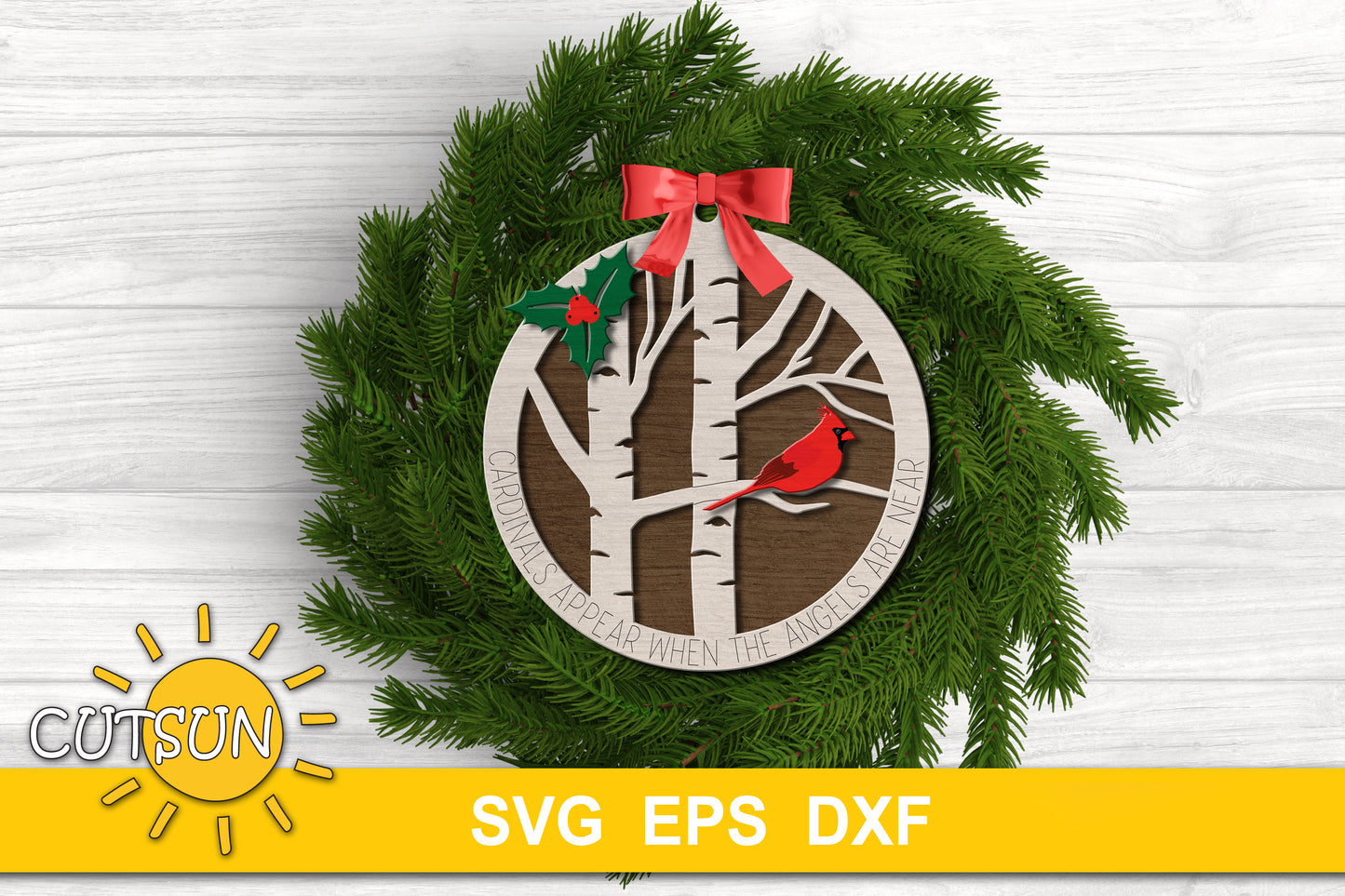 Cardinal Memorial ornament SVG