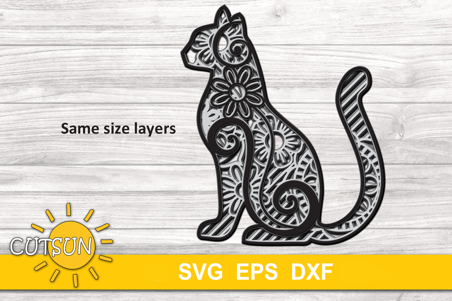 3D layered cats bundle