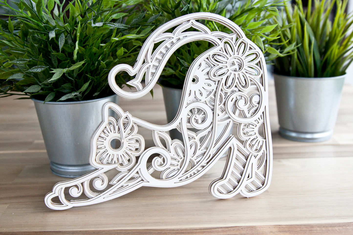3D Layered Cat SVG