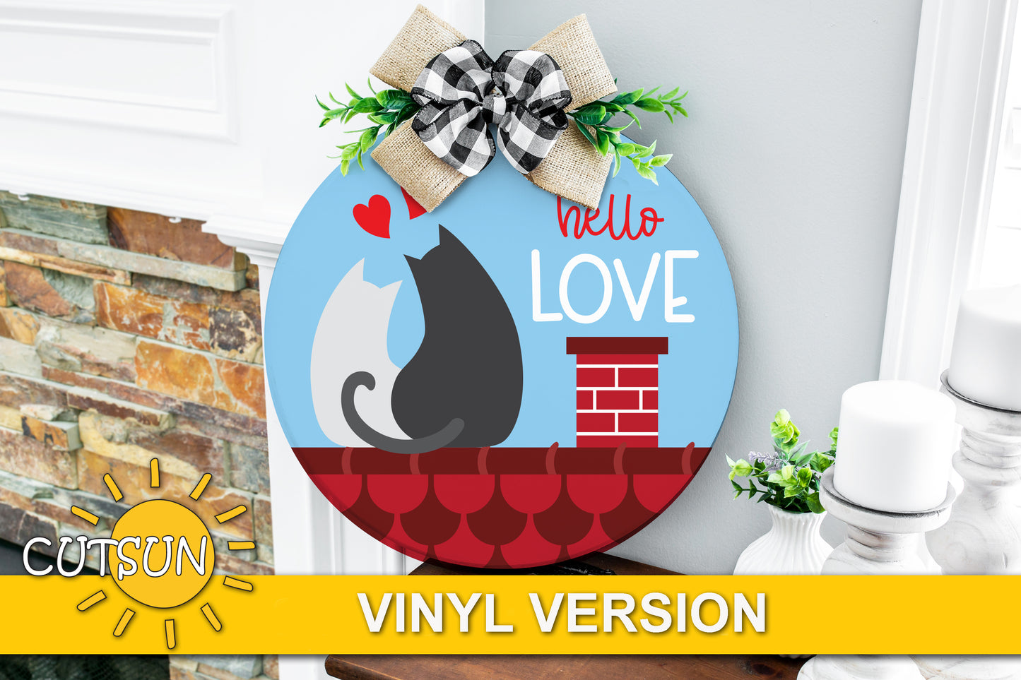 Love Cats door hanger SVG