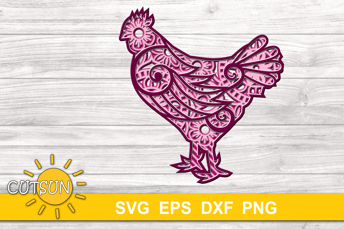 3D layered Chicken SVG