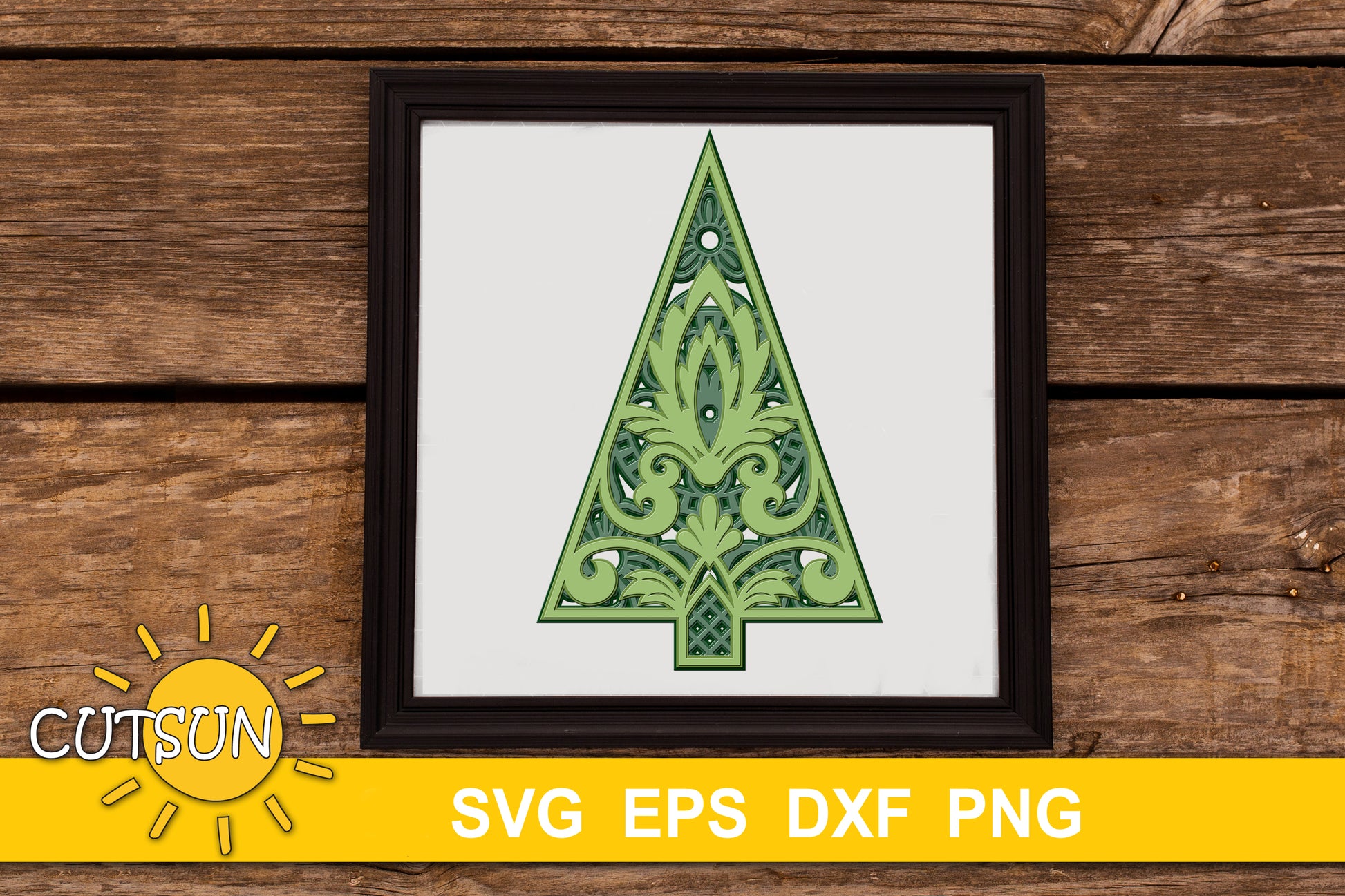 3D Layered Christmas Tree SVG