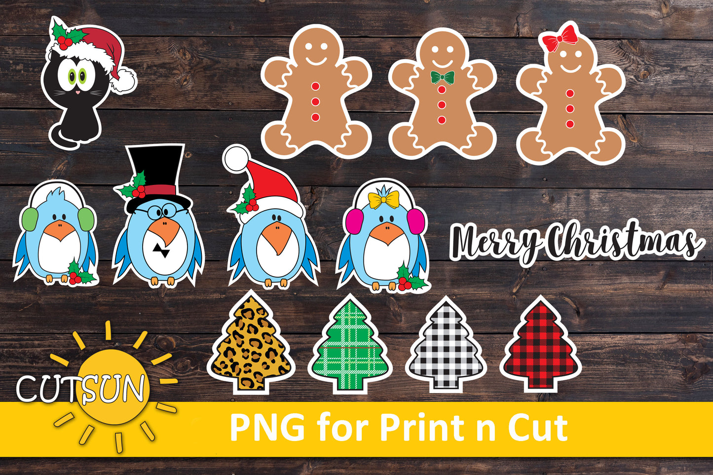 Print n Cut Christmas stickers bundle
