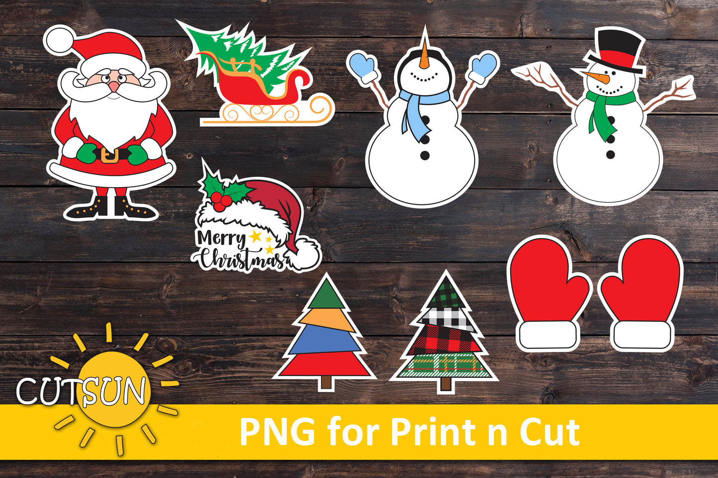 Print n Cut Christmas stickers bundle