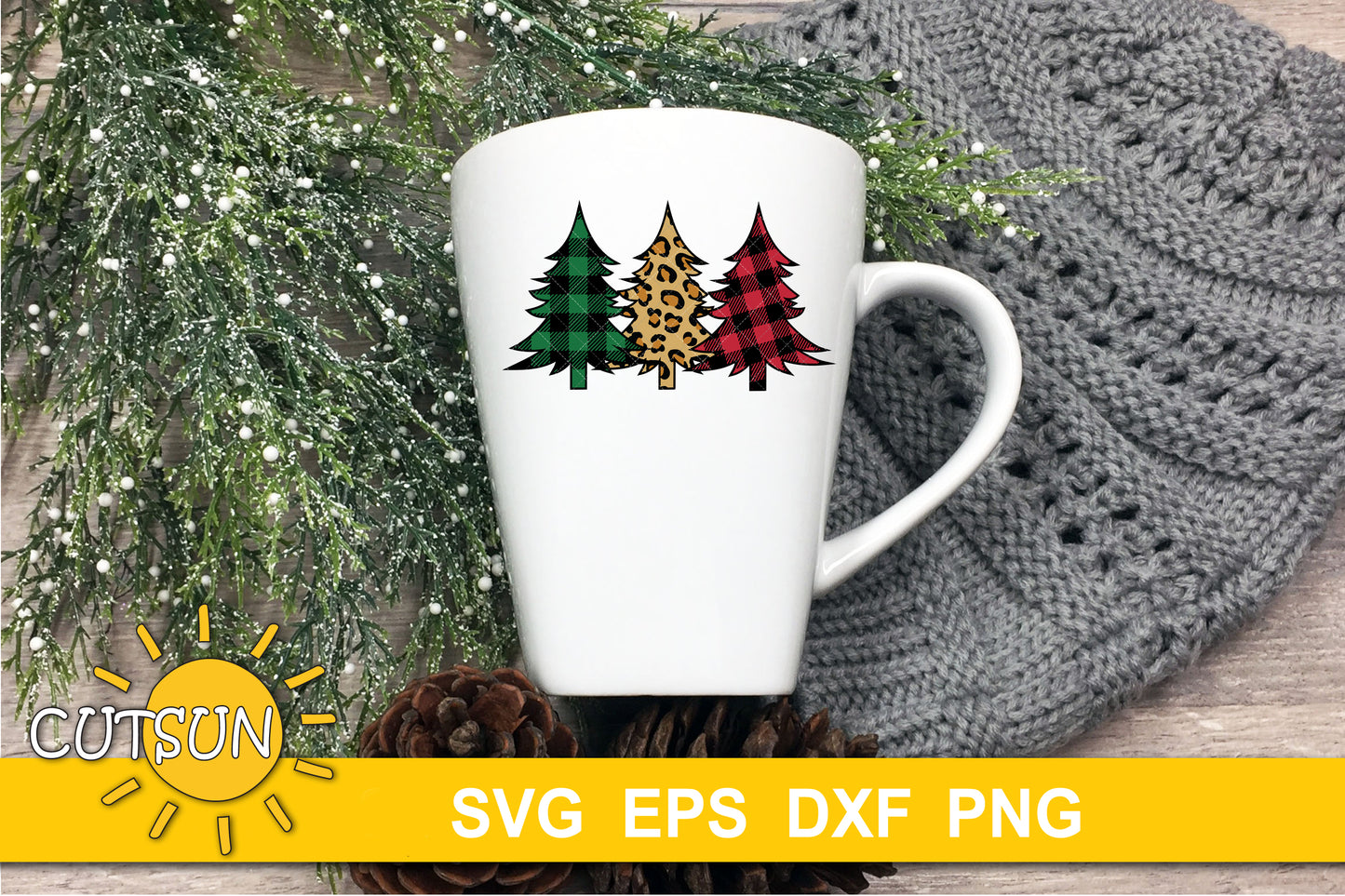 Christmas trees Buffalo Plaid and Leopard