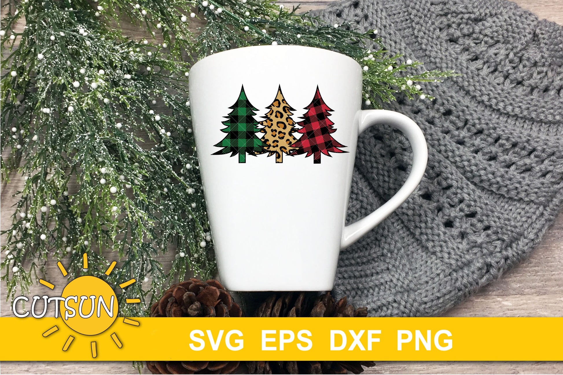 Christmas trees Buffalo Plaid and Leopard