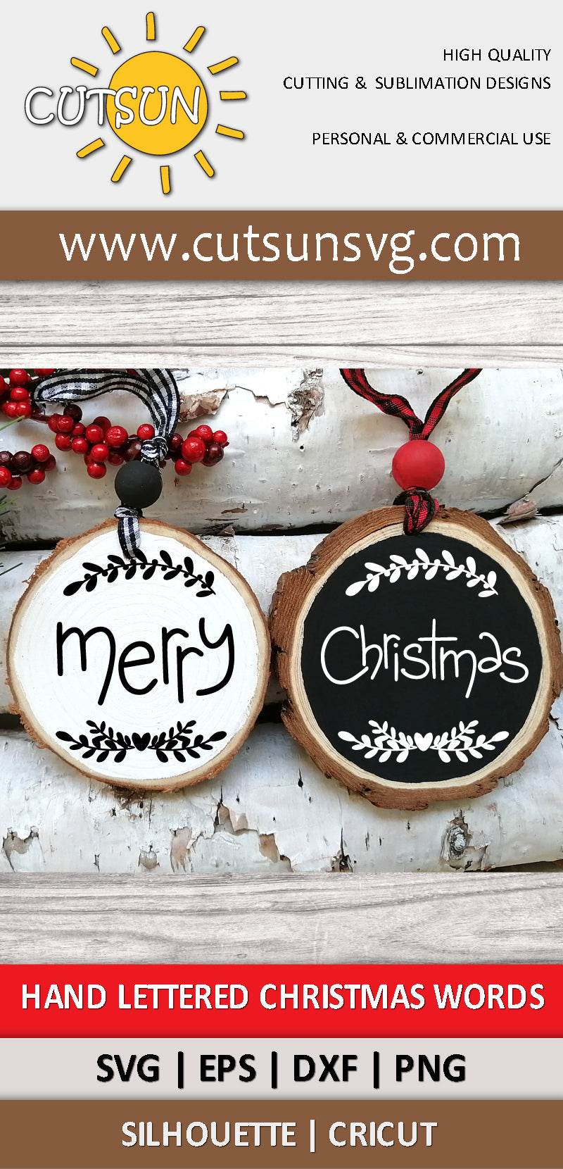 Hand Lettered Christmas Words SVG