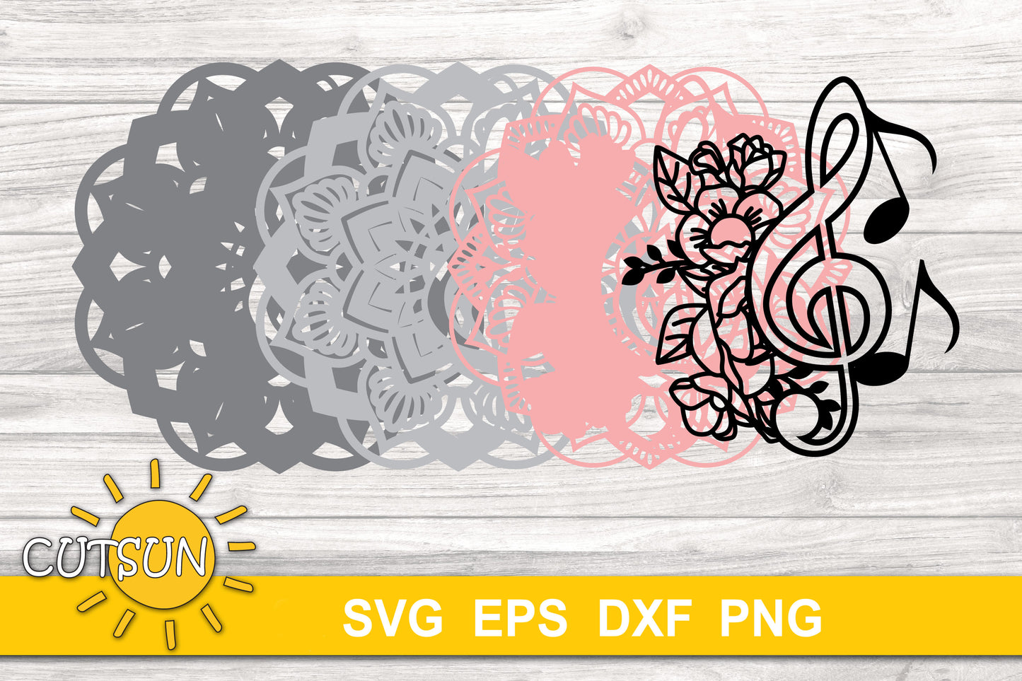 3D Layered Music Mandala SVG