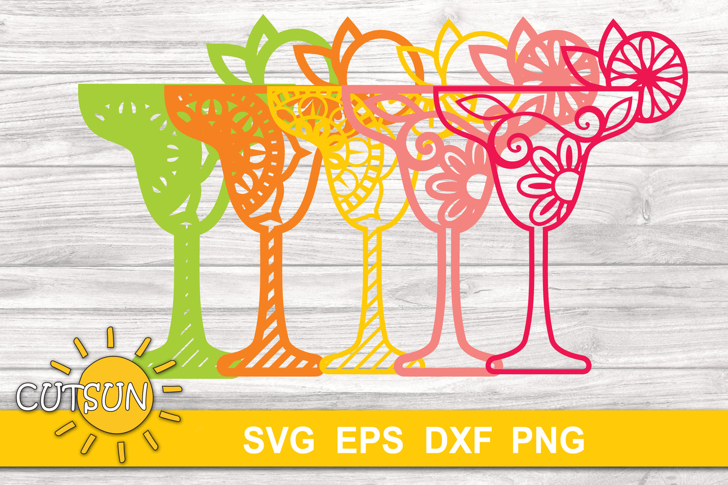 3D Layered Cocktail SVG