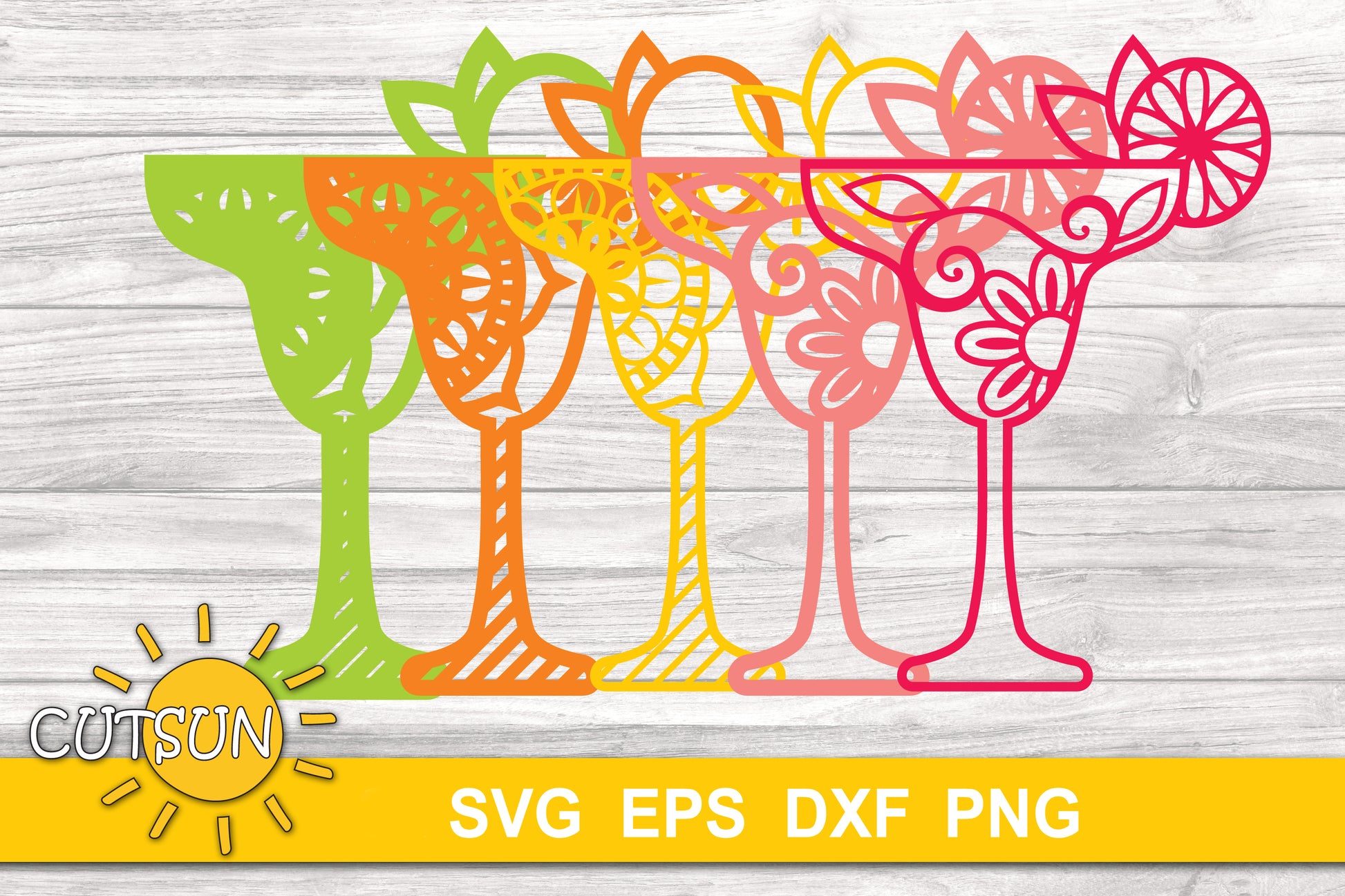 3D Layered Cocktail SVG